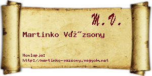 Martinko Vázsony névjegykártya